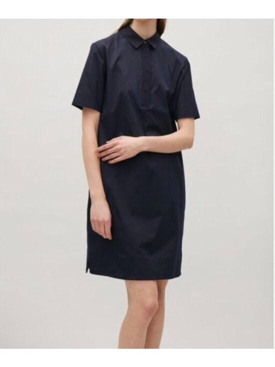 COS Dresses & Skirts - COS Navy Grosgrain detail shirt dress Size 8